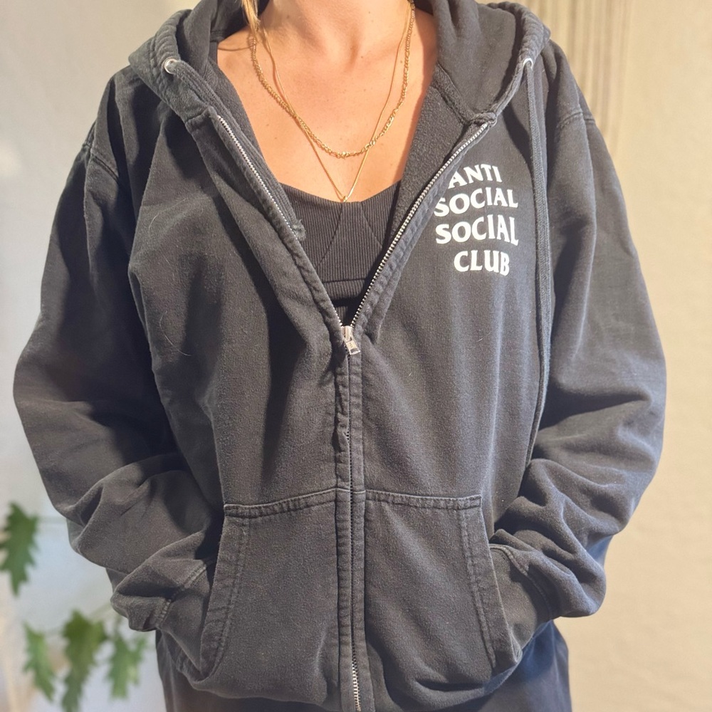 Anti Social Social Club Zip up Hoodie Large